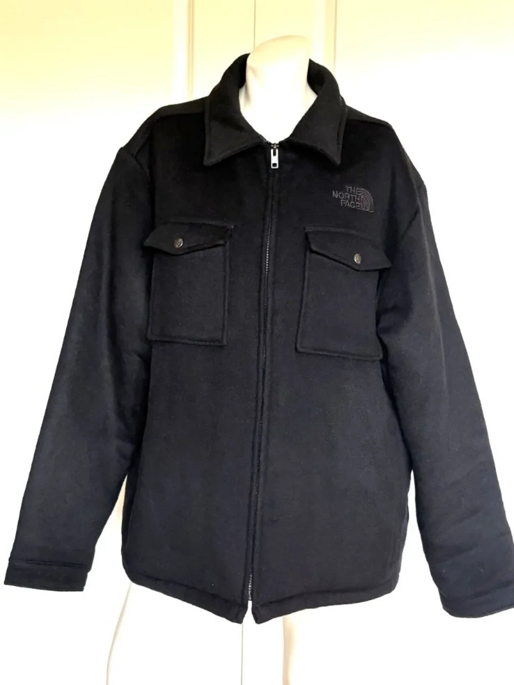 NWOT THE NORTH FACE BLACK WOOL BLEND COAT JACKET SIZE: XL/TG